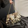 Sequin Evening Party Shoulder Bags For Women Lightweight Portable Ladies Chain Crossbody Bag Solid Color Casual Female Handbag