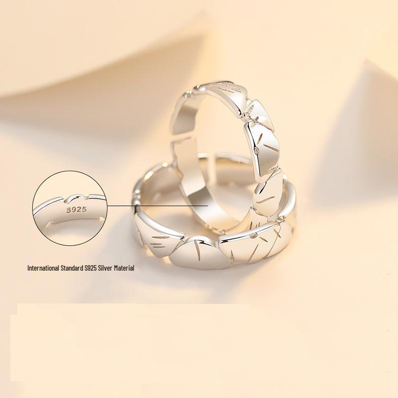 

Sterling Silver Three-Stone Couple Rings: Creative Luxury Wedding Bands for Men & Women - Perfect Christmas Gift. Women s
