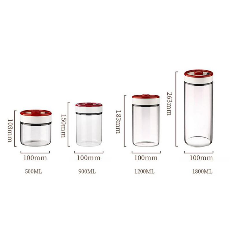 Coffee Beans Vacuum Sealed Tank Transparent Glass Food Storage Jars Household Moisture-Proof Air Extraction Airtight Container