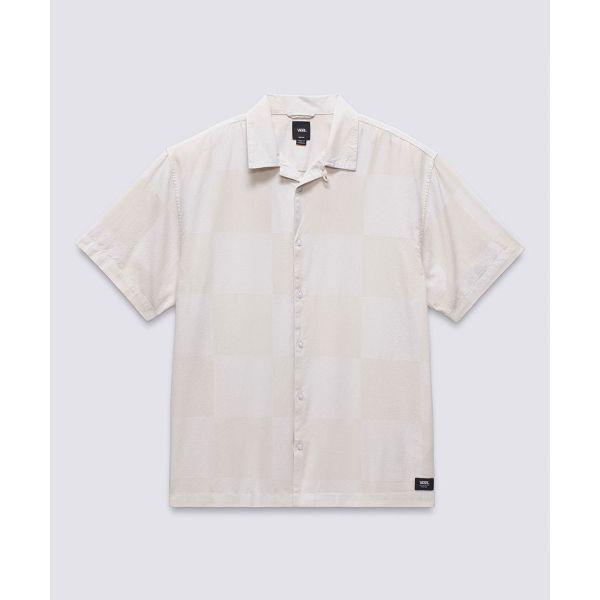Vans Kessler Checkerboard Woven Comfortable Simple Versatile Soft Short Sleeve Shirt Men shirts White VN000M18E681