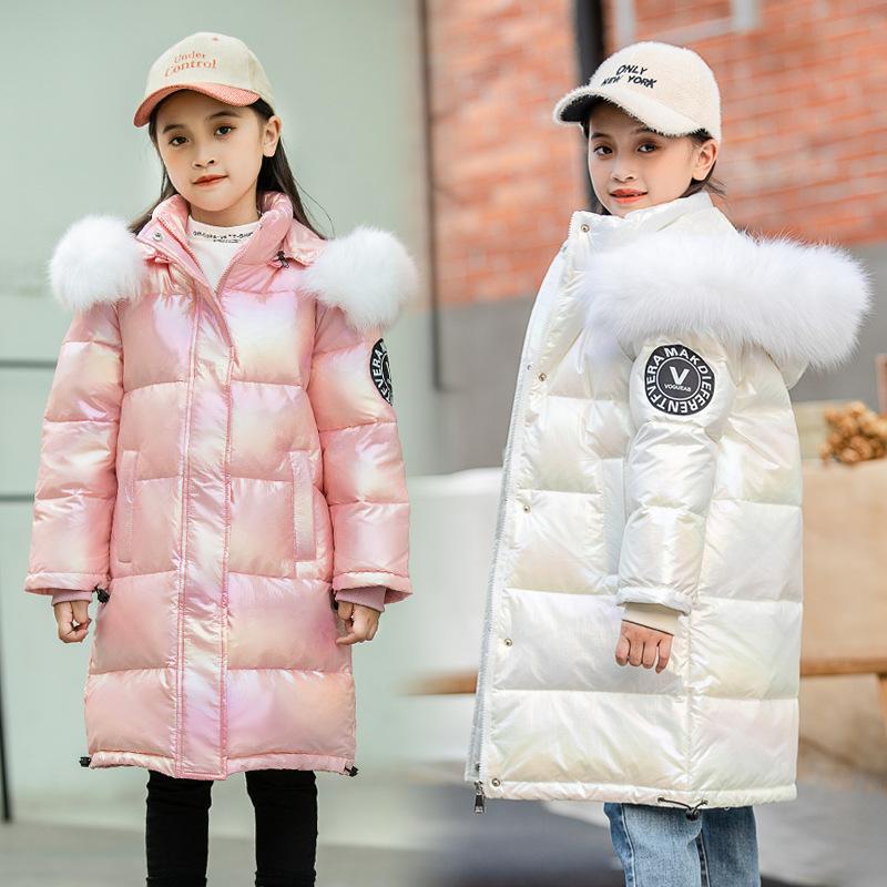 Children's clothing new children's feather down jacket girls colorful medium and long leave-in medium and large children's and boys' thickened jacket