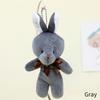 16CM Plush Toy Rabbit with Ribbon Bow Siamese Rabbits Toys Key Chain Pendant Gifts for Children Kids Toy Wedding Gifts