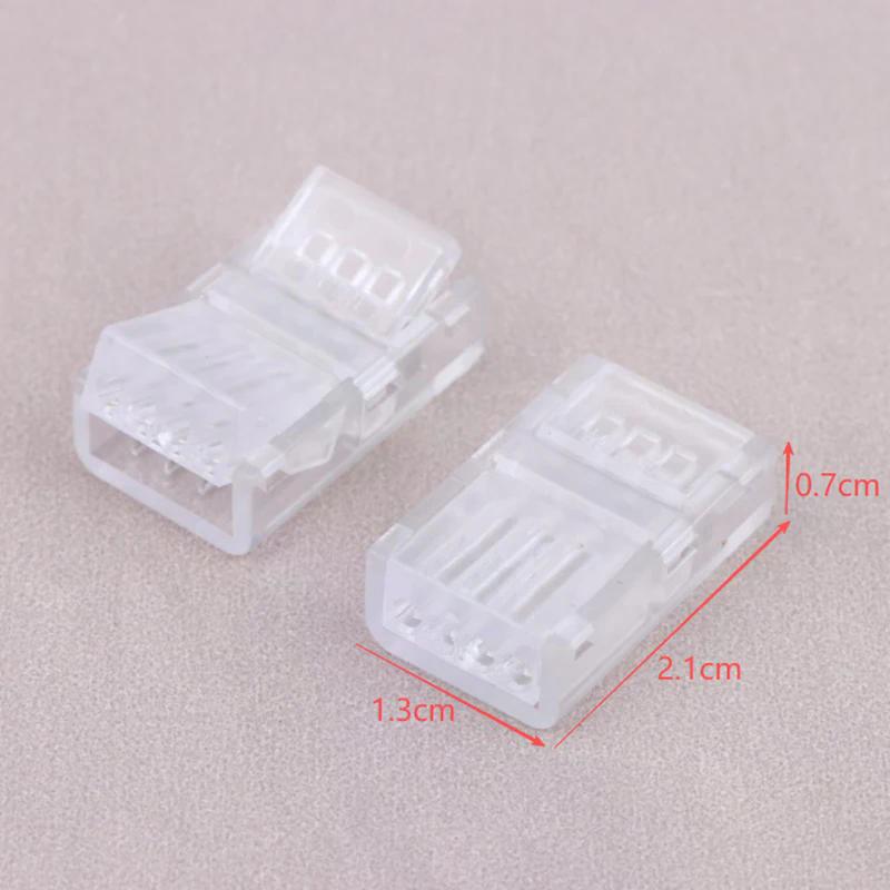 5/10/15Pcs 4Pin Solderless RGB LED Strip Connectors 10mm Quick Adapters For 5050 Multi-Color Track Lighting