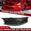 For Infiniti G25 G37 4 Door Sedan 2010-2013 Q40 Gloss/Matte Black/Carbon Fiber Look  Front Grille Grill Upper Bumper Hood Mesh
