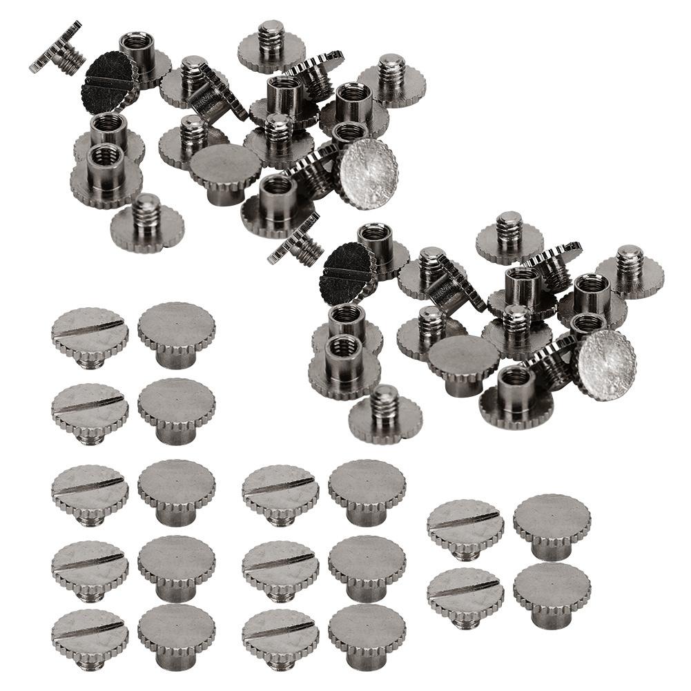 30 Sett Boknagler Rillet Flatt Messing Lærinnbinding Knapp Nagle 9,5x4mm Spiker 4mm Skrue(Svart )