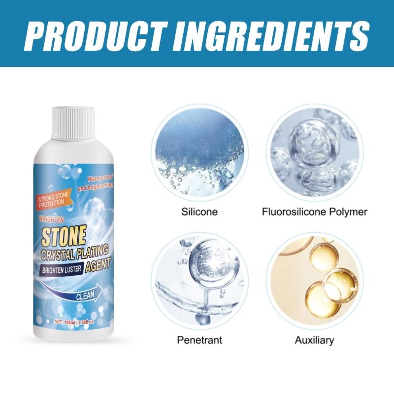 Stone Crystal Plating Agent Scratches Restorefor Tile Surfaces Kitchen Countertops Bathroom Floor Brighten Luster Agent
