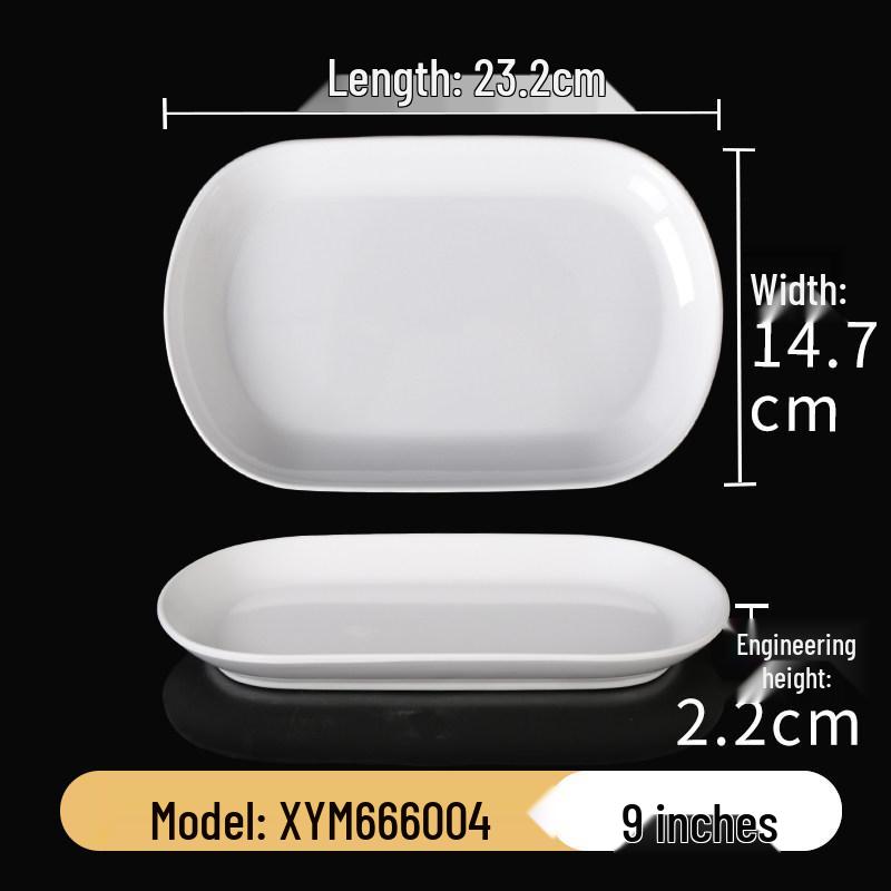 Xiangyuan White Melamine Rice Noodle Plate - Porcelain-Like Creative Hot Pot and Restaurant Tableware.