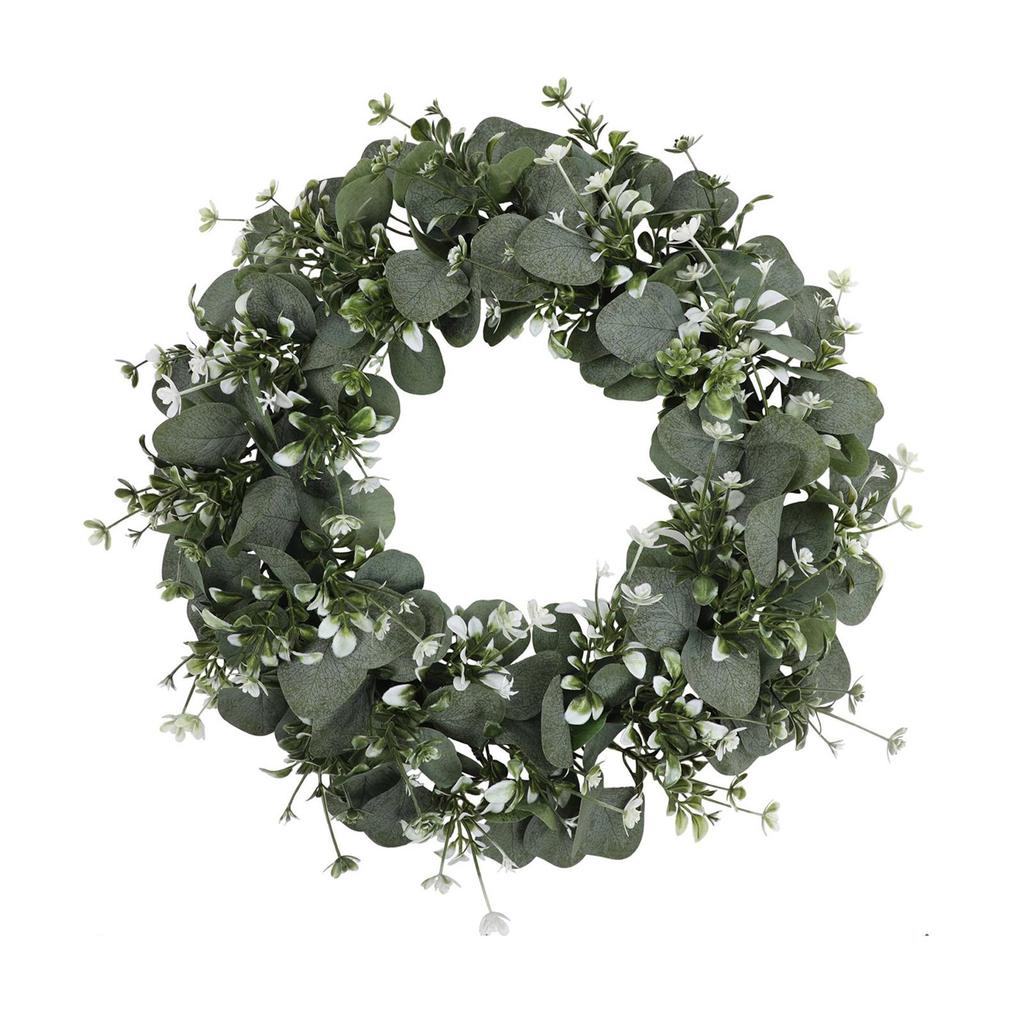 Front Door Eucalyptus Wreath Durable Home Decoration Garland Decor Fall Wreath Outdoor for Party Porch Farmhouse Window Festival