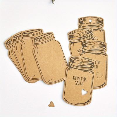 50 Stück Leere Treibflaschen/Set Dankeschön Kraftpapier Hängeetiketten Handgemacht DIY Geschenkdekoration Nachrichtenkarten