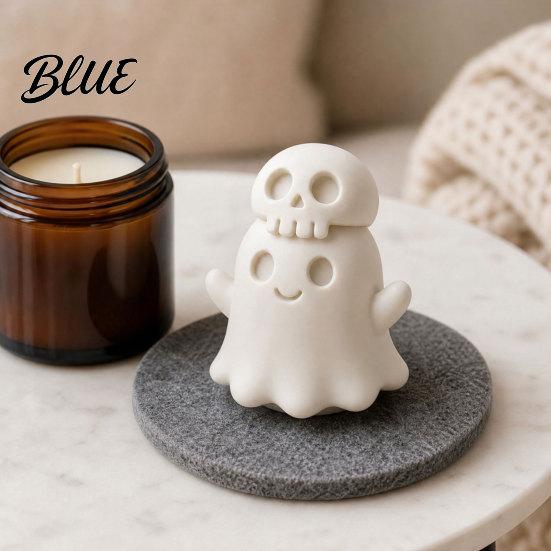 Skull Ghost Ornament 3D Printed Figurine Spooky Gothic Statue Mini Decor Cartoon for Table Centerpiece Shelf Desk Office