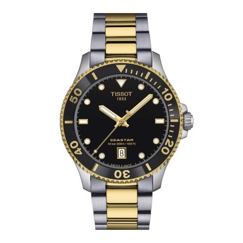 Tissot Seastar 1000 40mm Bracelet with Black Dial, Officially Imported, Men's Watch, Model T1204102205100