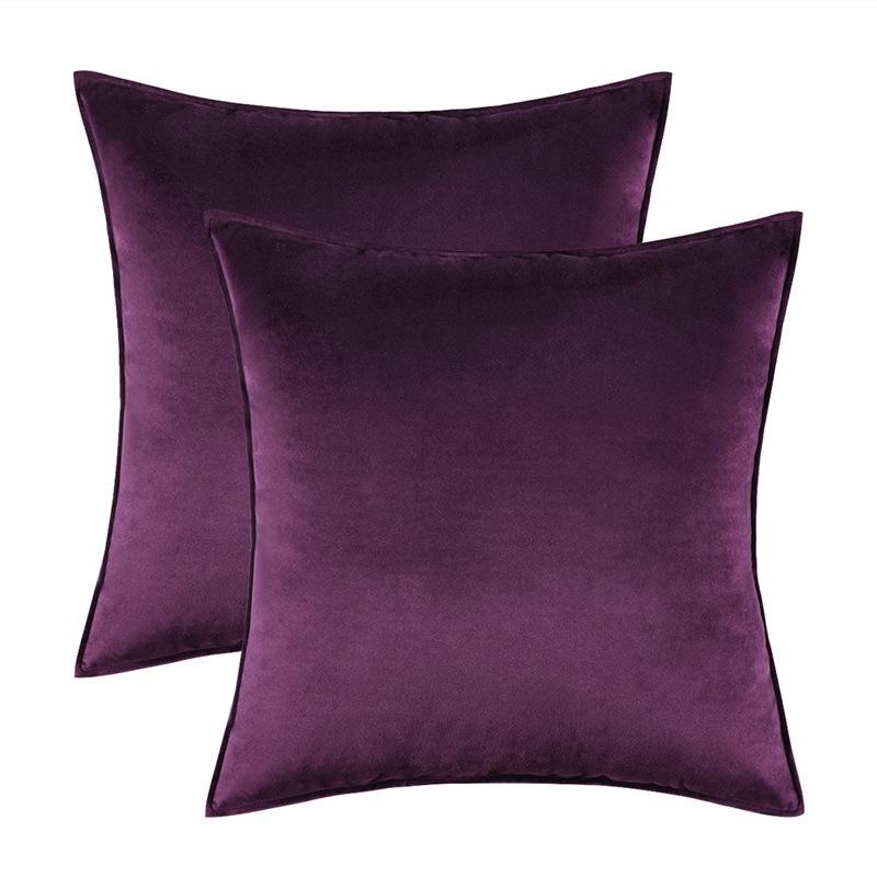 2pcs Luxurious Italy Velvet Pillowslip Throw Pillow Covers High Grade Solid Color Gift Cushion Case For Living Room Sofa Bed