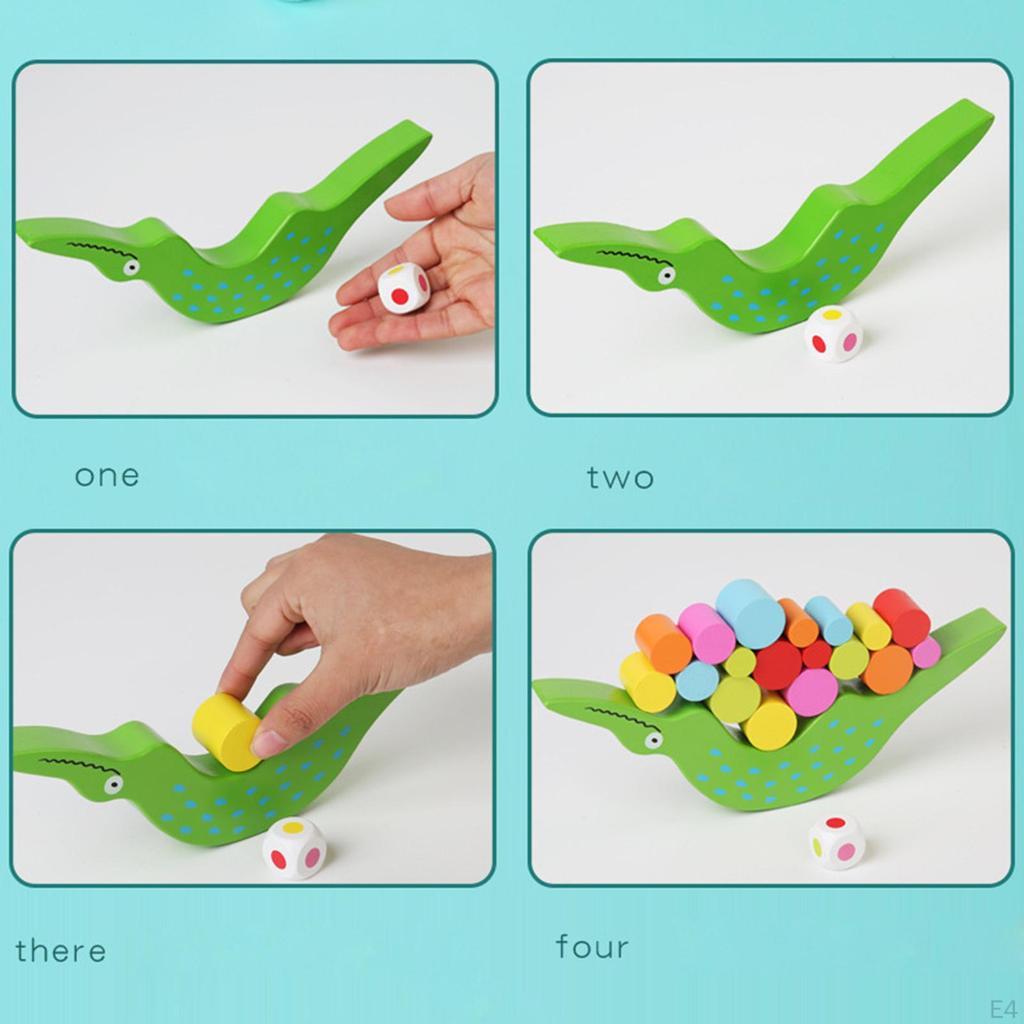 Cartoon Wooden Balance Game Fine Puzzle Bricks Souptoys for Age 5 6 Children