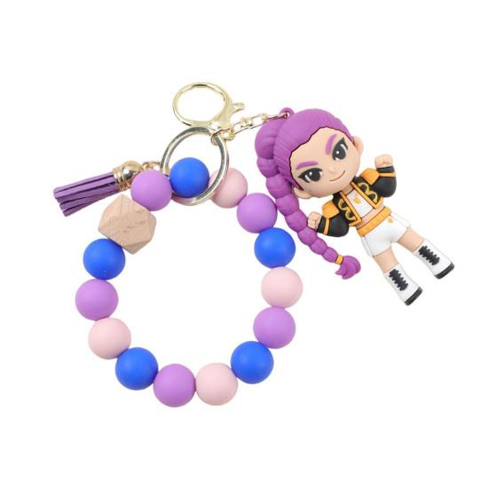 Keychain Pendant Anime Doll Charm Beads Bracelet Key Chain Party Favor Keyring Bag Charm Backpack Accessory