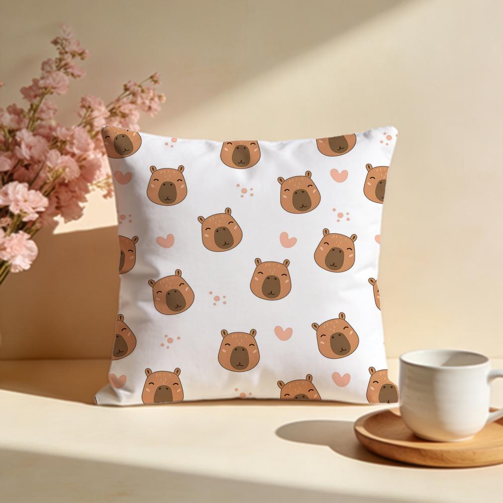 Chill Capybara Cushion Cover Soft Pillow Cases for Home Bedroom Living Room Sofa