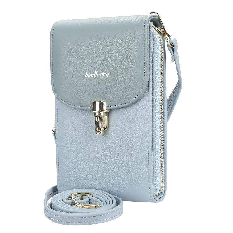 Fashion Mobile Phone Bag Wallet for Women Female Litchi Pattern Messenger Bag Zipper Small Shoulder Bag