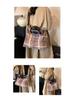 2024 Women's Trendy Woolen Large-Capacity Messenger Tote for Autumn/Winter - Versatile College Handbag