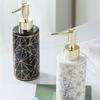 Stylish 300ml Marble Ceramic Soap Dispenser Bottle Empty Bottle Modern Bathroom Decors for Hand Sanitizer & Shampoo