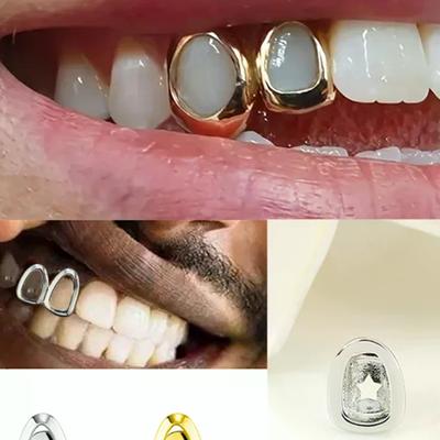 Hip Hop Holle Ster Tand Grillz Tanddecoratie Tandkappen Hoektanden Tandgrills Voor Vrouwen Mannen Sieraden Cosplay