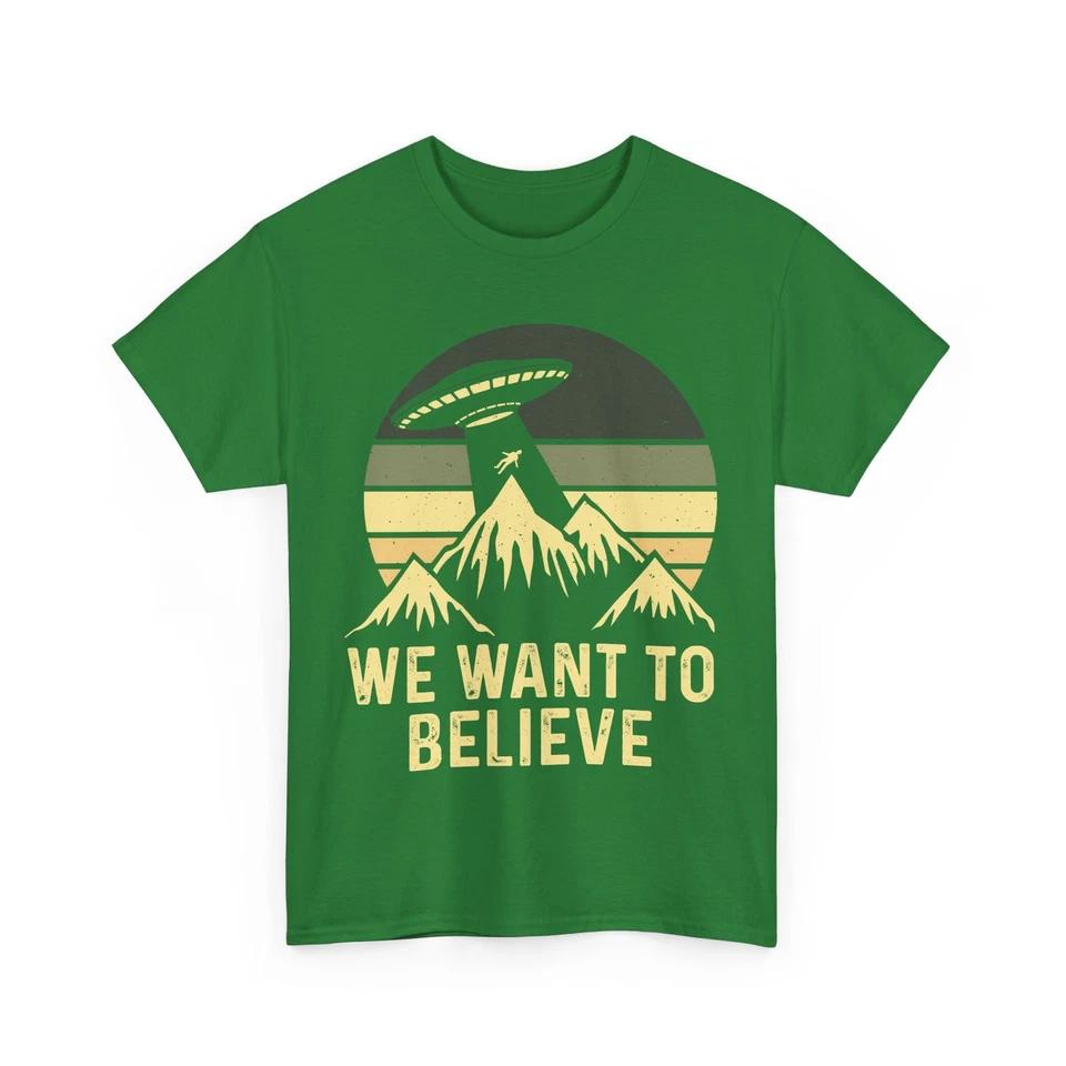 Alien UFO Graphic Tee | Sci-Fi Space T-Shirt | We want to believe Shirt 2 S