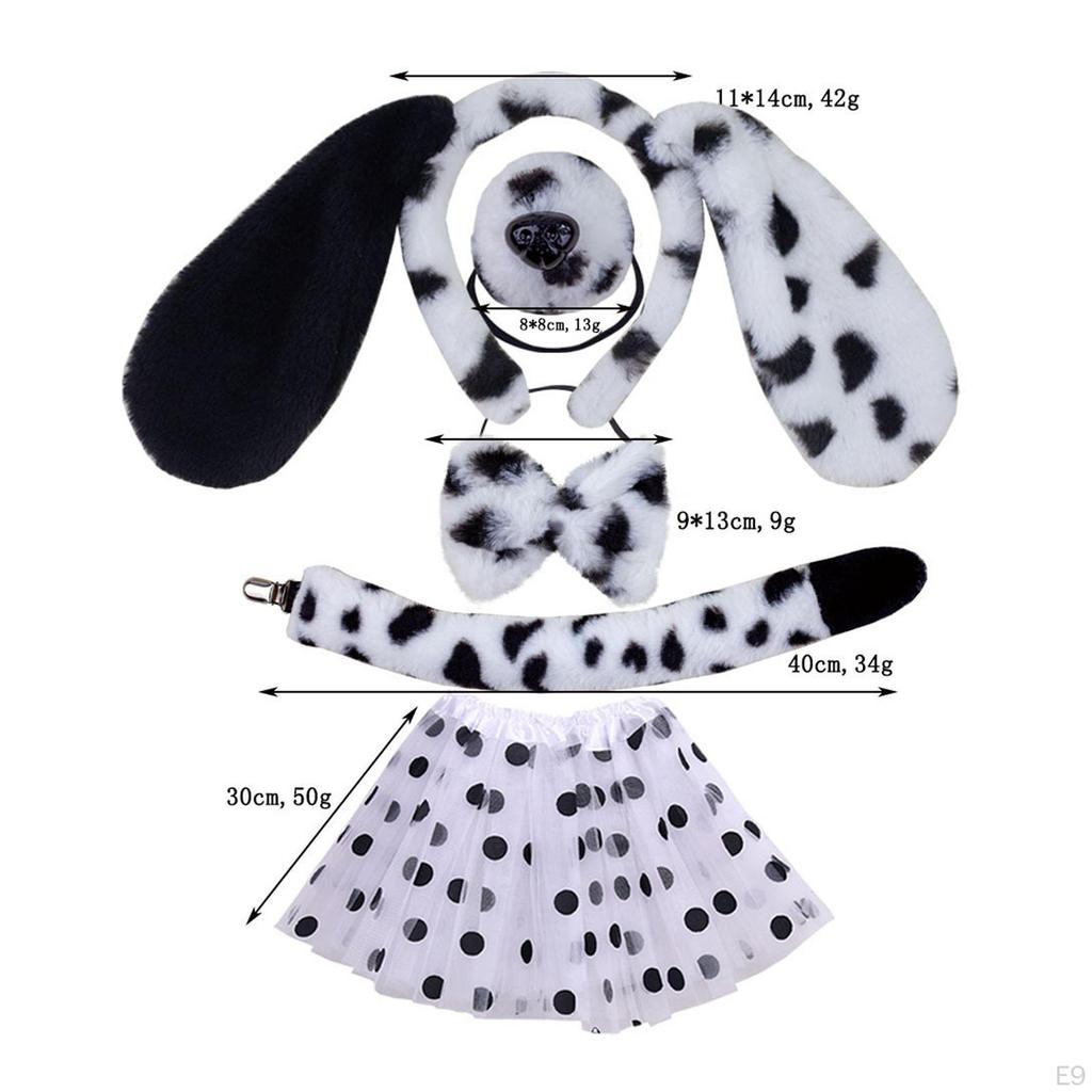 Puppy Dog Ears and Long Tail Hair Clip Faux Dress Up Cat Ear Lolita Hoop