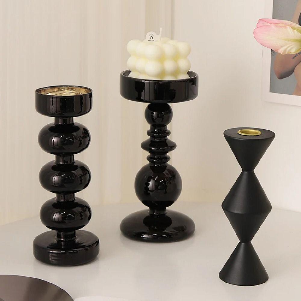 Elegant Glass Candle Holders European Style Tea Light Rack Wedding Candlelight Dinner