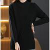 Mid-length Sweater Loose Half Turtleneck Pullover for Women Solid-color Casual Knitted Sweater for Autumn and Winter