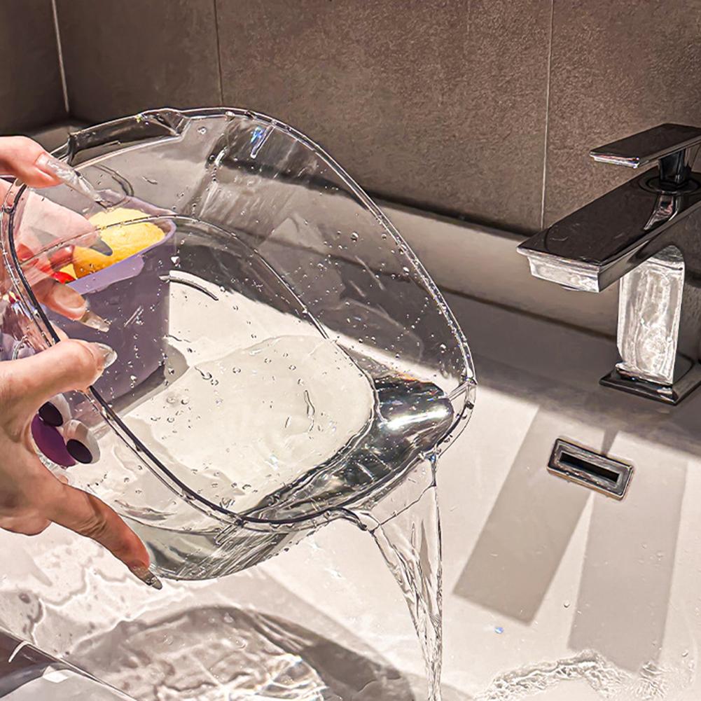 Plastic Drain Basket Double Layer Water Filter Basket Multi-functional Vegetable Washing Basket for Kitchen Living Room