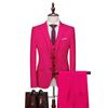 Men's Slim Fit Three-Piece Suit, Multi-Color British Wedding Tuxedo, Plus Size Groomsman Set