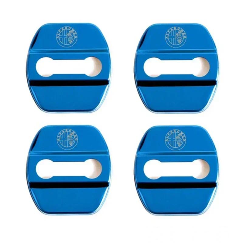 4Pcs Car Door Lock Protective Cover Sticker for Alfa Romeo Logo Sportiva Giulia Giulietta 159 156 MITO Stelvio 147 Accessories