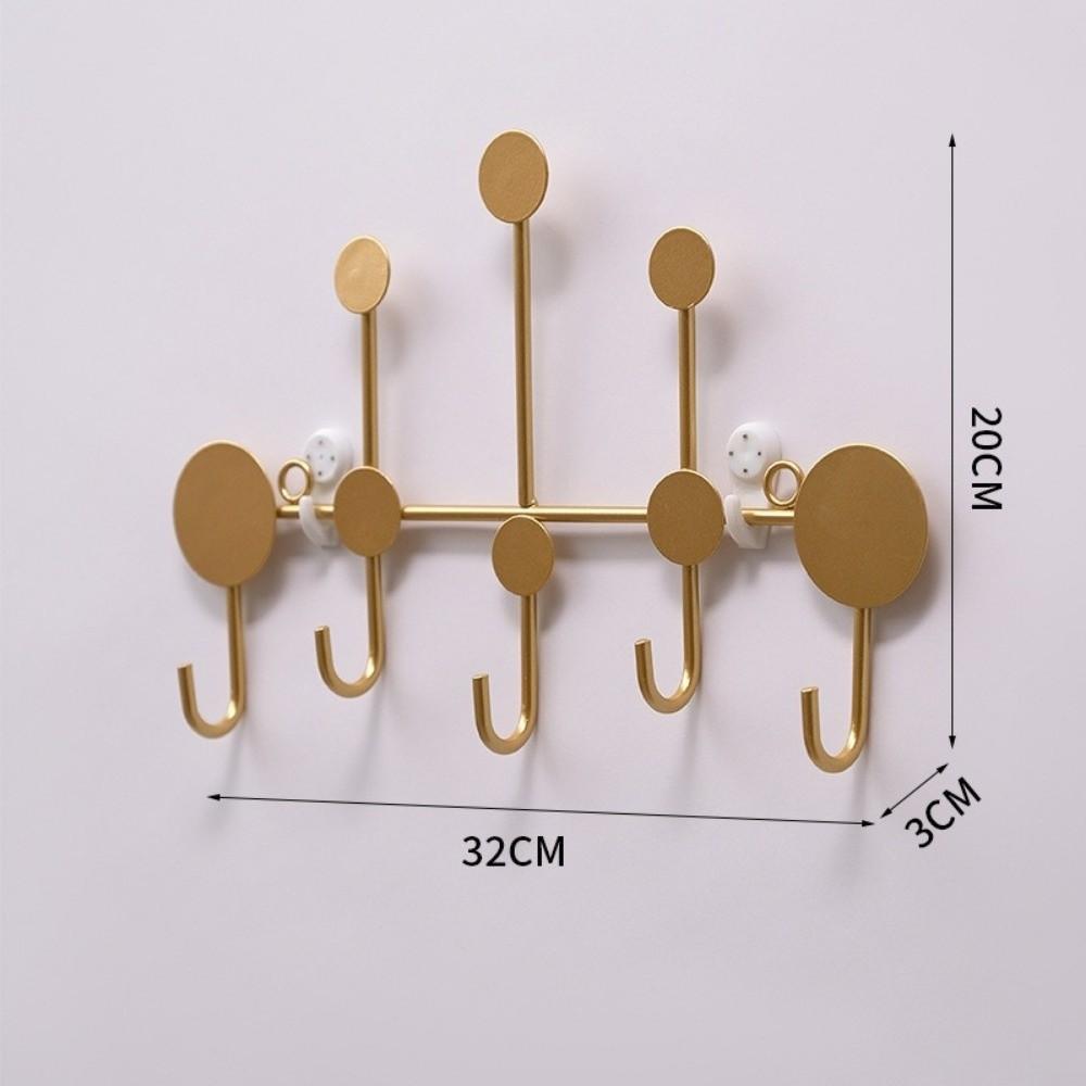 Metal 5/6 Hooks Rack Wall Mounted Towel Clothing Hanging Stand Door Hook Entryway Kitchen Utensil