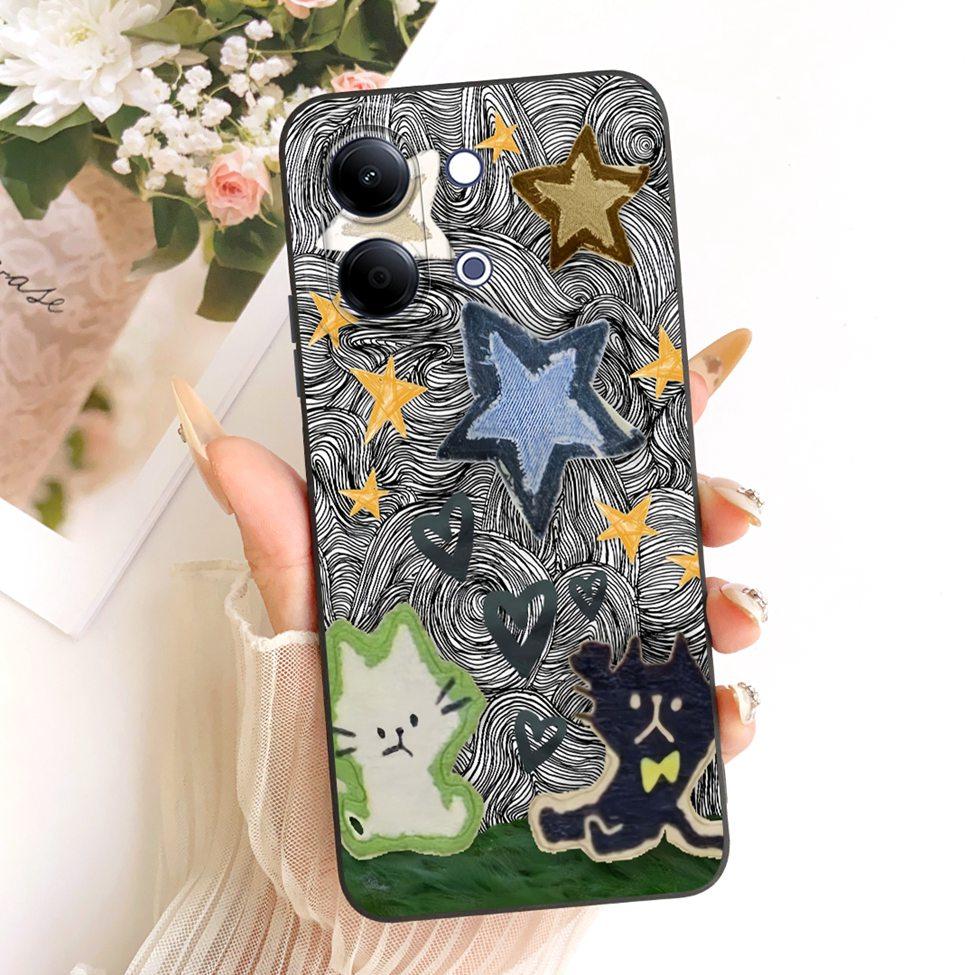 

Casing For Vivo Y05 Cover Shockproof Luxury Fashion Flowers Kawaii Cute Painted Silicone Bumper For Y05 Vivo Phone Case Vivo Y05