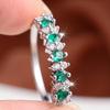 Elegant Two Color Optional Band Ring for Women Green White Zircon Banquet Fashion Jewelry Gift