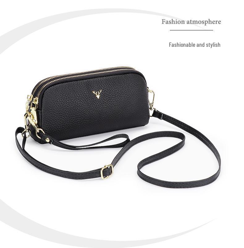 Γνήσιο Δερμάτινη Γυναικεία Τσάντα Crossbody - Νέα Μόδα Δερμάτινη Τσάντα Ώμου για Κινητό, Μεγάλη Τσάντα-Πορτοφόλι με Υφή Λίτσι, Μικρή Γυναικεία Τσάντα