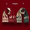 Red Christmas Tree Knitted Scarf Female Autumn and Winter Warm Versatile Student Couple Christmas Gift Green Wool Scarf