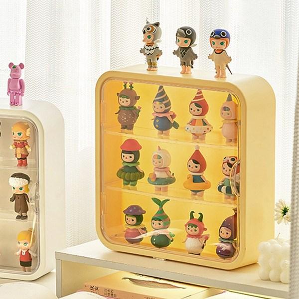 HK.SELL veggfeste & akrylfigur-vitrineskap for skrivebord firkantet, 1 koreansk leketøy