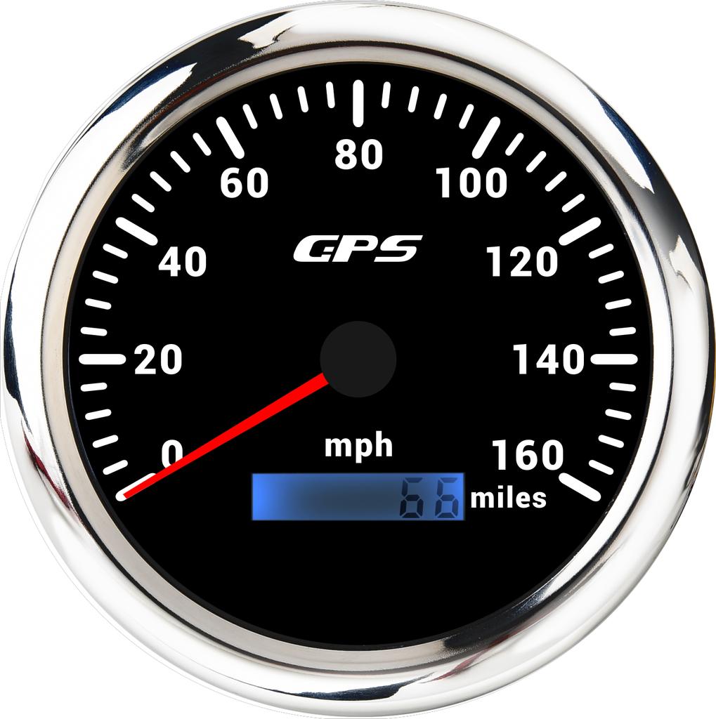 80/120/160MPH 110mm Speedometer GPS Car Odometer Tachometer 7 Color Light Digital Speed Gauge with GPS Antenna Fit Boat Marine