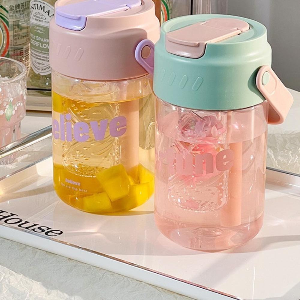 Plastic Sport Water Bottle Large Capacity Tea Water Separation Cup  Outdoor Camping Drinking Tools