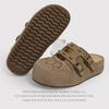 Spring Retro British Style Bag Head Slippers Women Wear A Pedal Buckle Flat Heel Half Slippers Wholesale