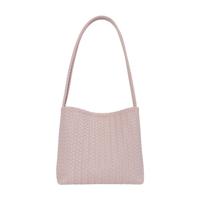 Summer new fashionable retro woven handbag niche high value large capacity shoulder crossbody bucket bag