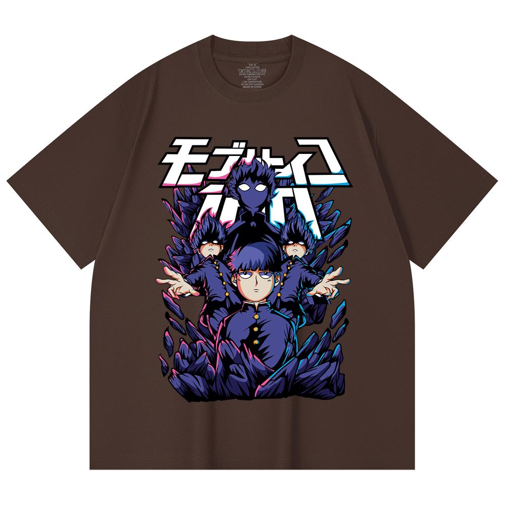 T-shirt Unisex in Cotone Pesante 230 g/m² 100% Cotone con Stampa Mob Psycho 100 V1 Shiego