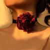 Temperament Romantic Big Rose Flower Necklaces Wide Black Velvet Choker For Women Fashion Neck Jewelry Party Gift Neck Jewelry