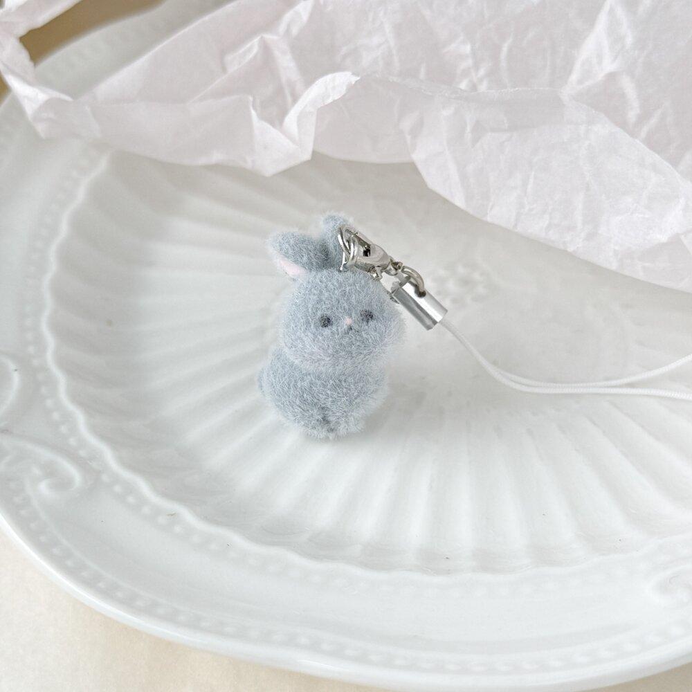 Cute Flocking Animals Are Angry, Little Rabbit Keychain Flocking Car Pendant, Mobile Phone Chain, Bag Pendant for Friends