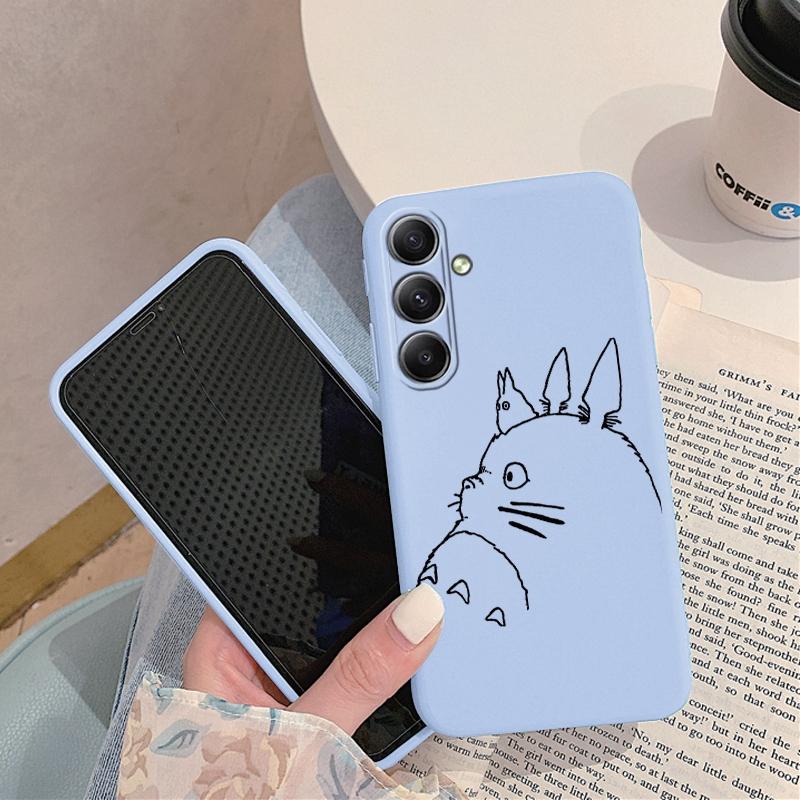 Totoro pouzdro na telefon pro páry iPhone 15 Samsung A55 S24 FE S25 M35 Xiaomi Redmi Note 13 Pro 14C Huawei Honor Realme nárazuvzdorný matný kryt proti poškrábání