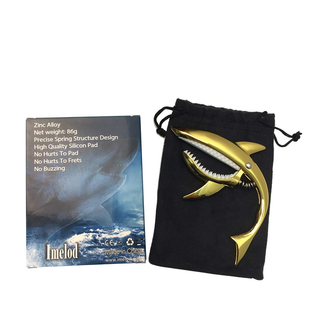 Imelod Zinc Alloy Guitar for Acoustic Electric Comfortable Fretless and Durable Capo, & Guitars, Feel, Buzz-Free, (Gold)