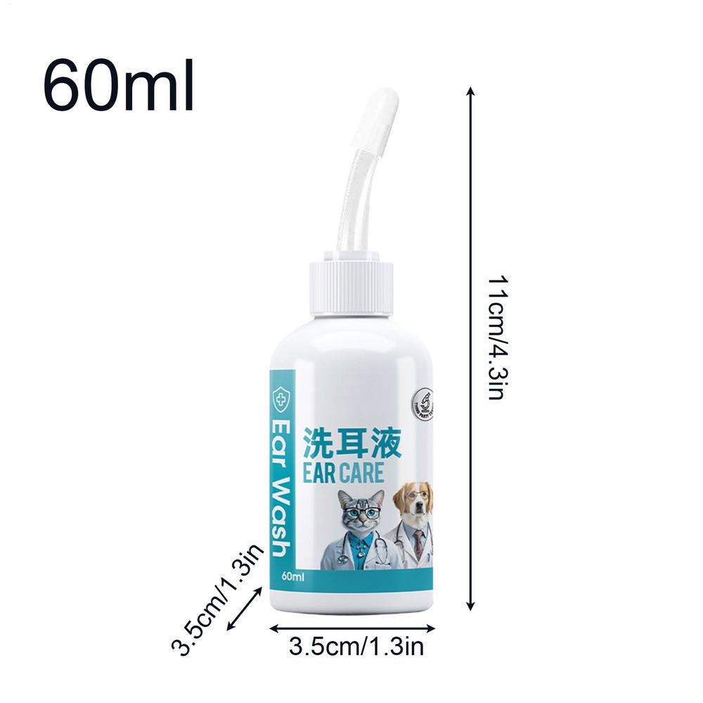 60ml Pet Dog Ear Cleaner Cleaning Soothing Pet Supplies For Dogs Ear Cleaning Tool Ear Washing Powder Odor Removal Cleaner белый
