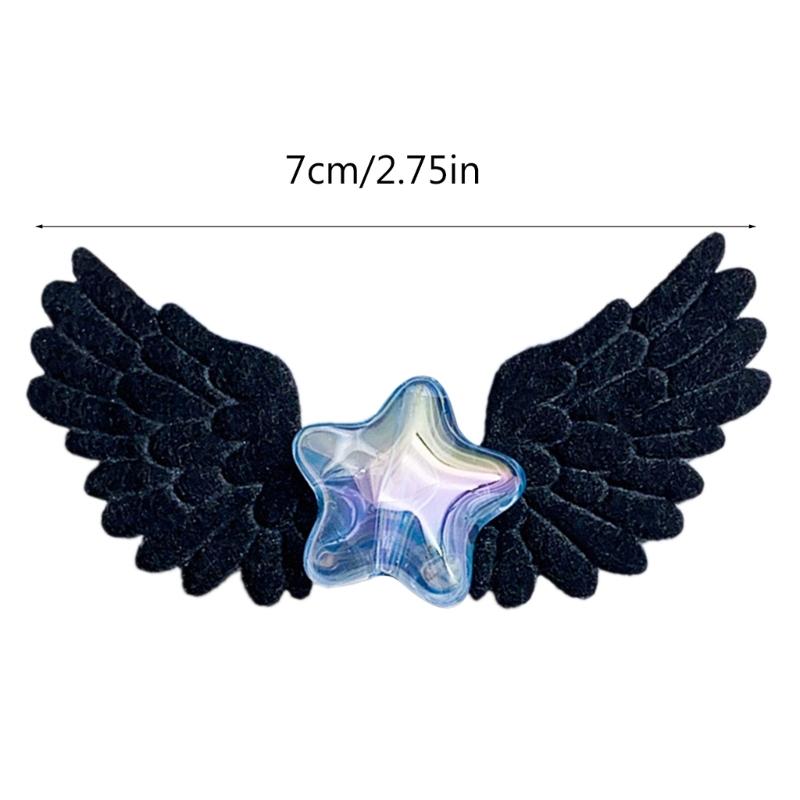 Fashionable Hairpin Cute Wing Hair Clip Star Hairpin Wing Hair Barrette Perfect Hair Accessory Suitable for All Ages