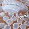 Wholesale Mini Square Storage Box Transparent Plastic Flip Cover Small Case Pill Jewelry Earrings Dustproof Storage Pack Boxes
