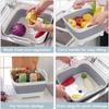 Portable Folding Basin Expandable Plastic Vegetable Washing Basin Thickened Folding Sink Tub Ice Bucket Fruit Washing Bucket