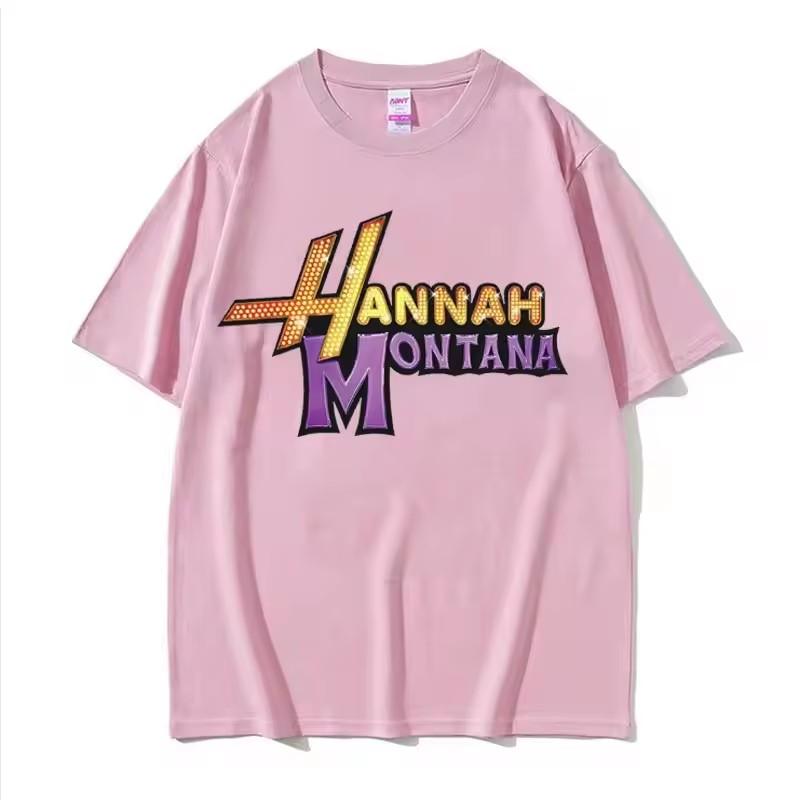 Hannah Montana Logo T Shirt Men Women Summer Casual Short Sleeve Tee Shirt Unisex Fashion High Quality Cotton T-shirt Streetwear